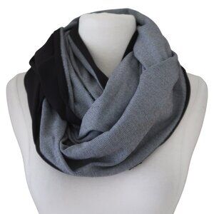 LULULEMON Vinyasa Scarf Solid black w blk gray stripe